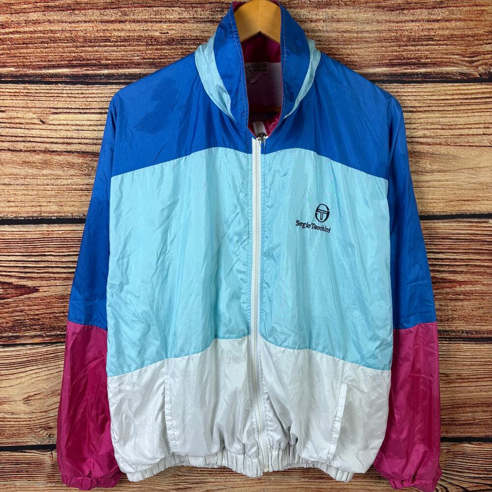 Vintage 1990s Sergio Tacchini Multicolor Windbreaker Jacket